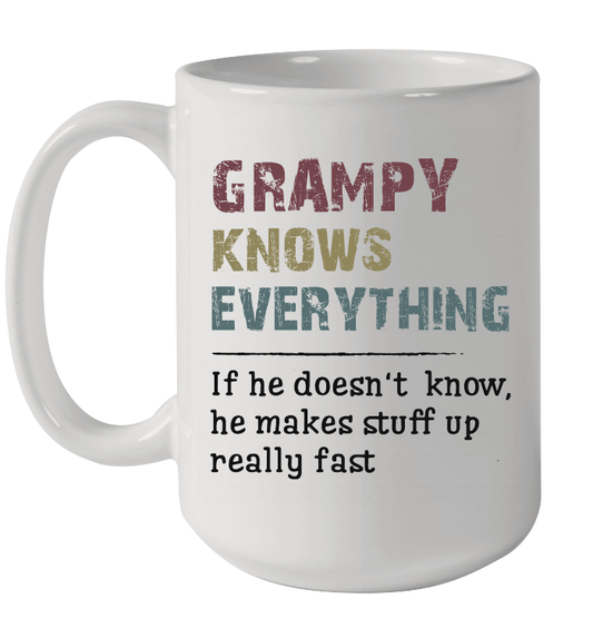 Grampy Know Everything Vintage Grampy Father's Day Gift Coffee