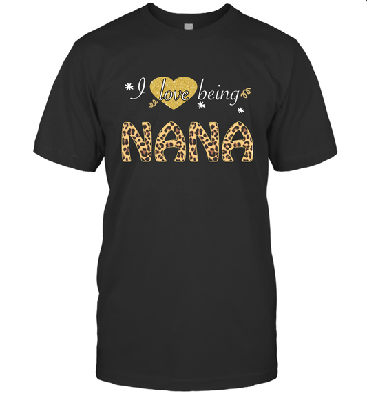 I Love Being Nana leopard plaid Shirt Gift