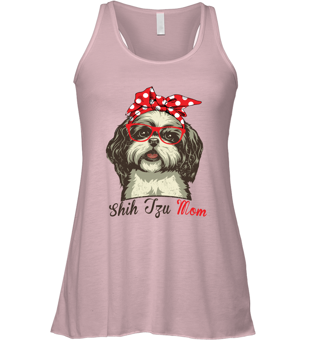 Funny Shih Tzu Mom Racerback Tank Shirt for Dog Lovers-Mothers Day Gift