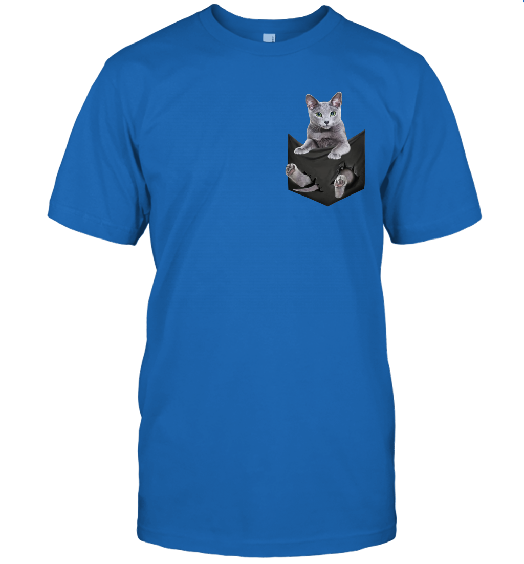 Russian Blue cat in your pocket unisex shirt gift for cats lovers owners
