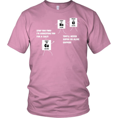T-shirt - Salt And Copper Periodic Table Police Pun Chemistry T-Shirts
