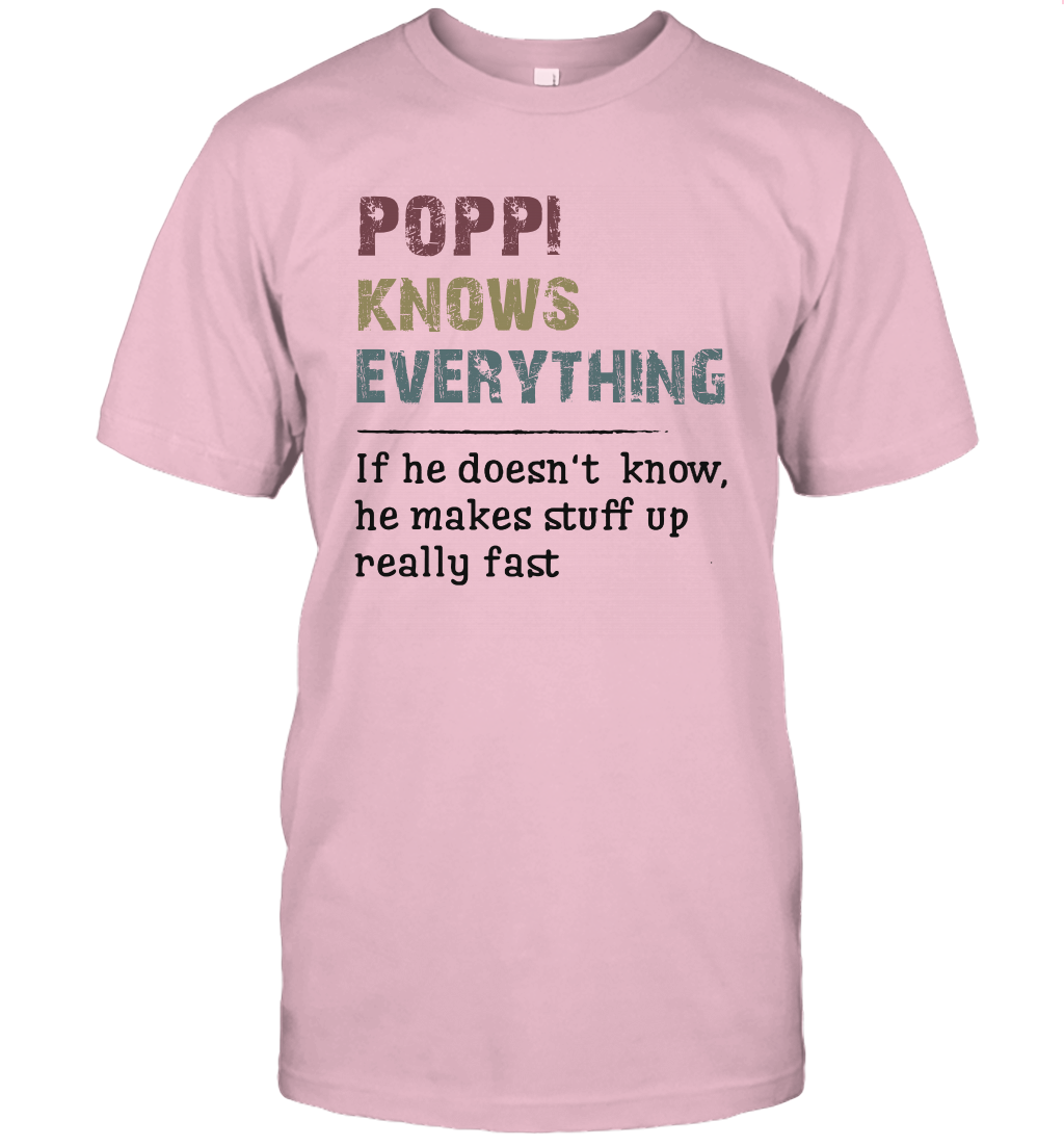 Mens Poppi Know Everything - Grandpa Gift T-Shirt Gift