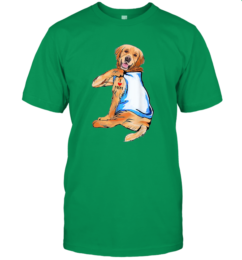 I Love Mom Golden Retriever Shirt Mother's Day Gift Dogs Lover Owner T-Shirt