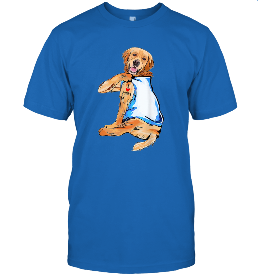 I Love Mom Golden Retriever Shirt Mother's Day Gift Dogs Lover Owner T-Shirt