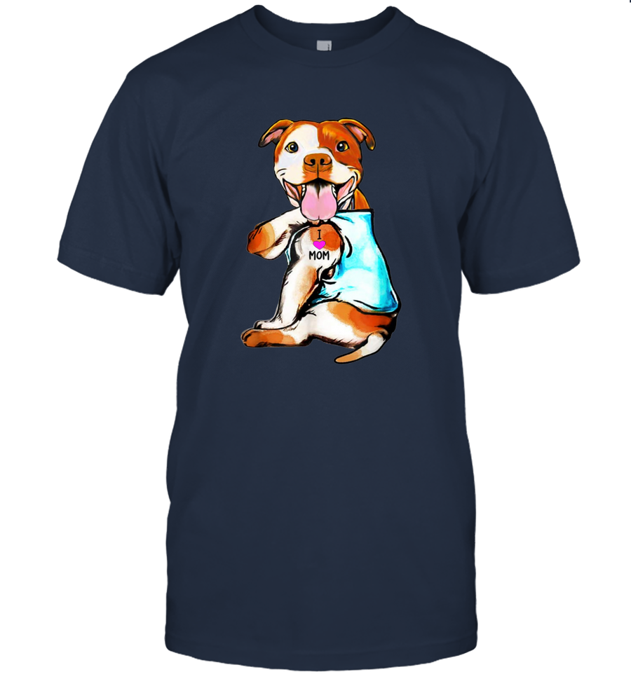 I Love Mom English Bulldog Shirt Dogs Lover Owner Mother's Day Gift T-Shirt