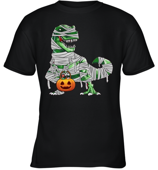 Halloween Pumpkin Dinosaur Youth T-Shirt Gift