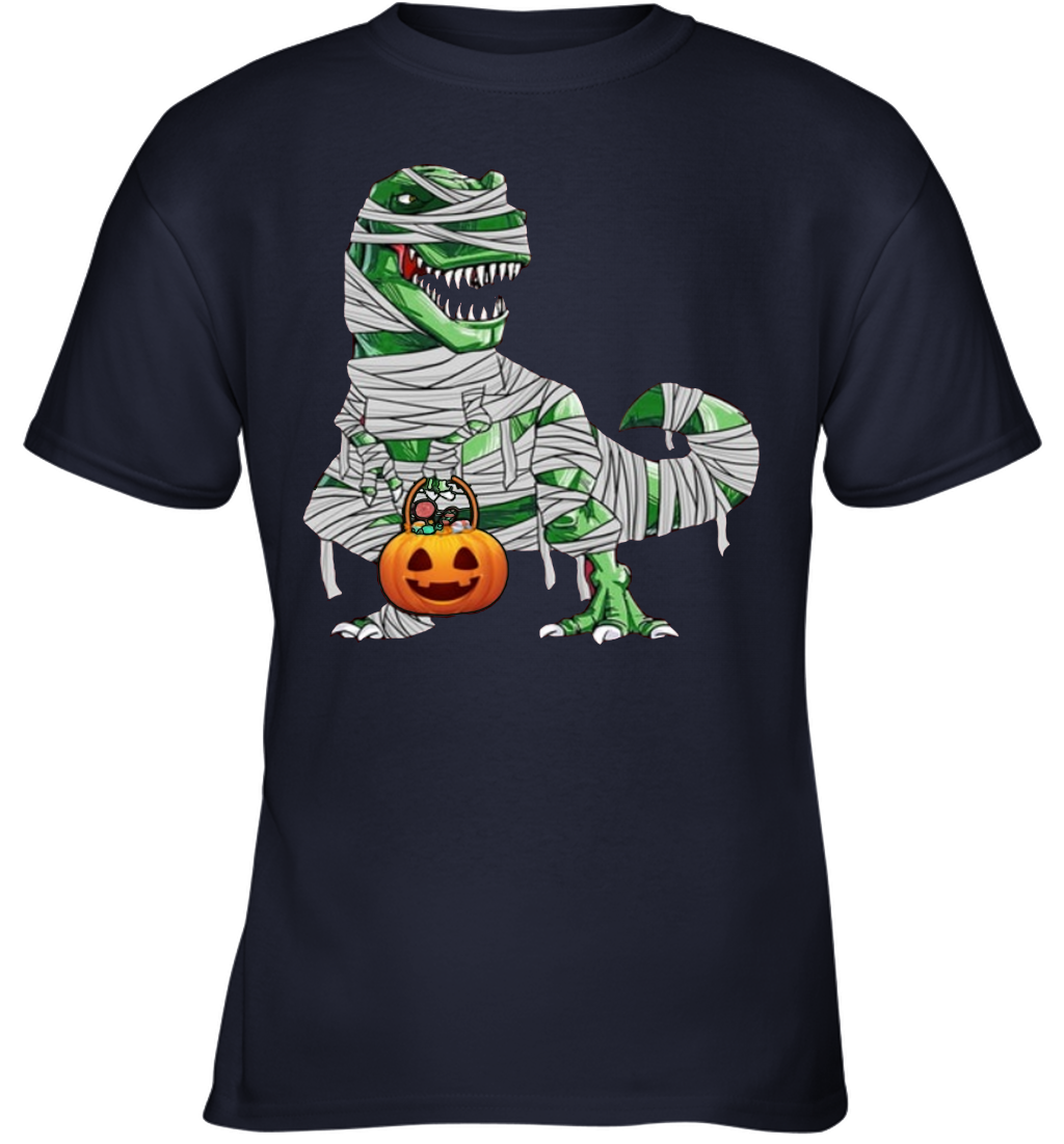 Halloween Pumpkin Dinosaur Youth T-Shirt Gift