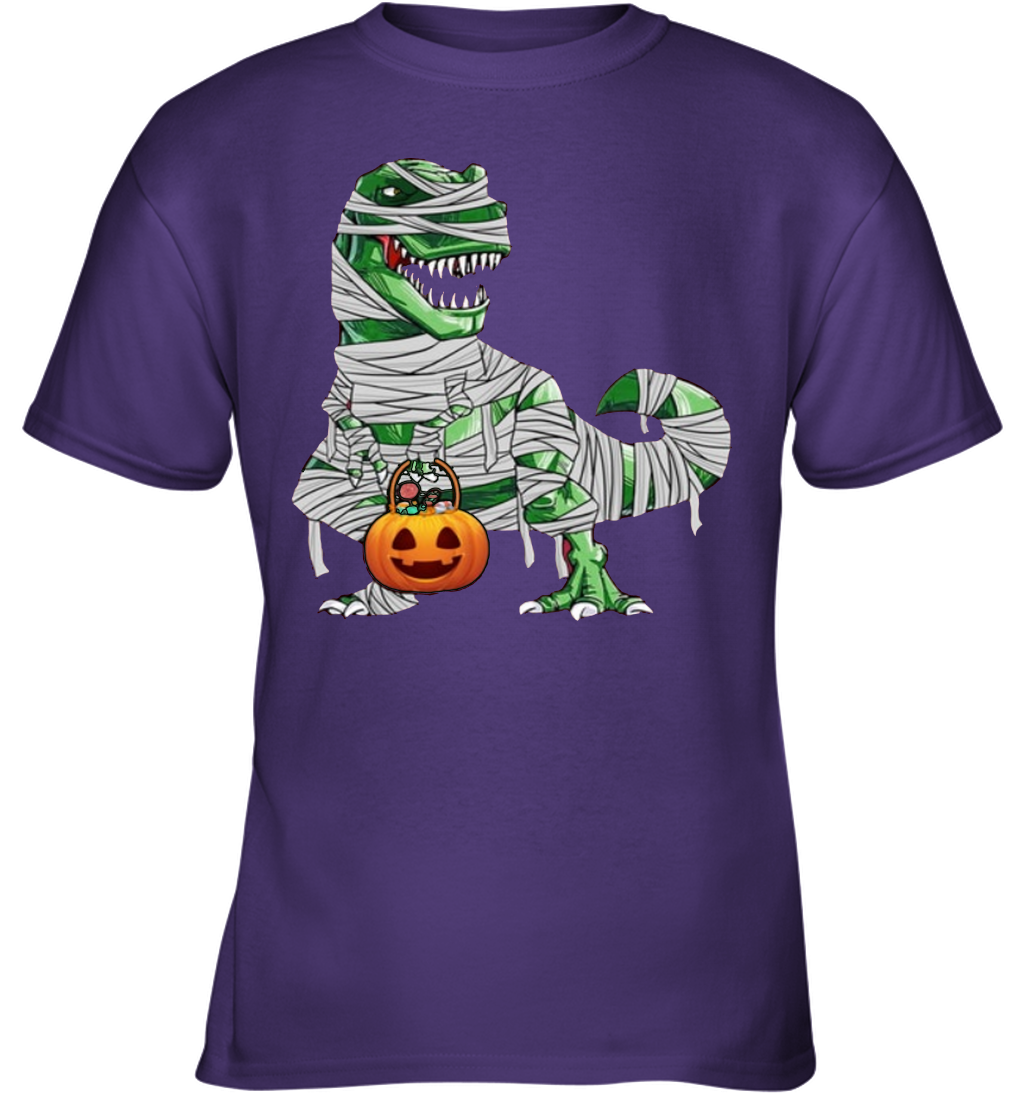 Halloween Pumpkin Dinosaur Youth T-Shirt Gift