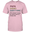 Vintage Papa Know Everything Gift For Father's Day Unisex T-Shirt Gift