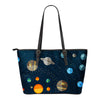 Women Leather Tote Bag Solar System -Cool Astronomy Gifts Space Lovers