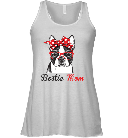 Bostie Mom Boston Terrier Gift For Women Racerback Tank Shirt Gift