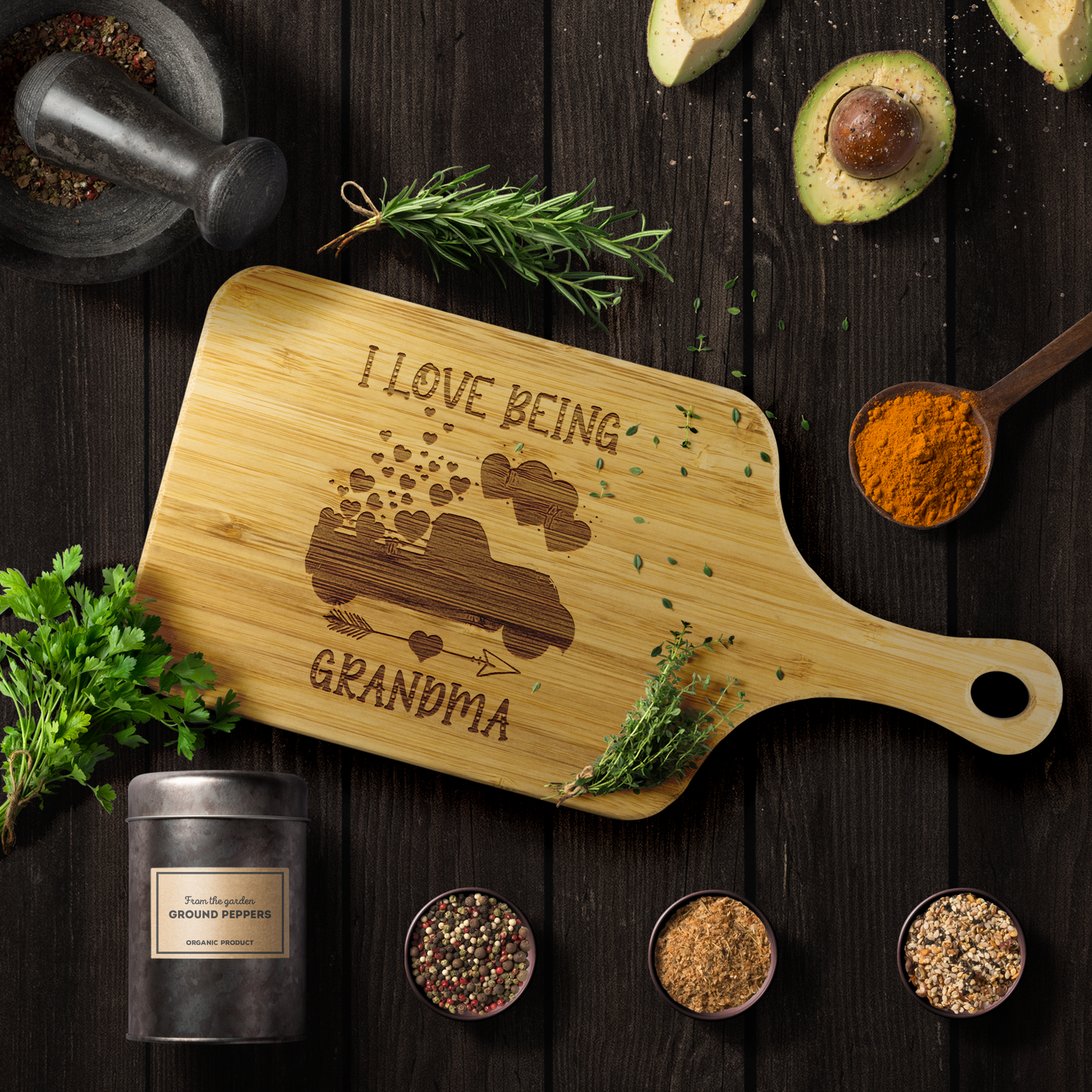 I love being grandma cutting board teelaunch